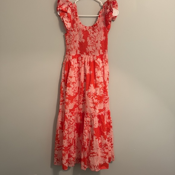 Tuckernuck Pink and Red/Orange Ruffled Tiered Sundress - Picture 5 of 10